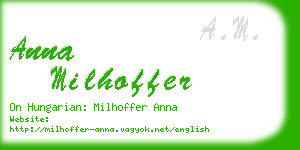 anna milhoffer business card